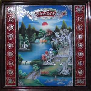 Liễn Thờ Gia Tiên Cửu Huyền Thất Tổ Cẩn Ốc Xà Cừ Cao Cấp 133x133