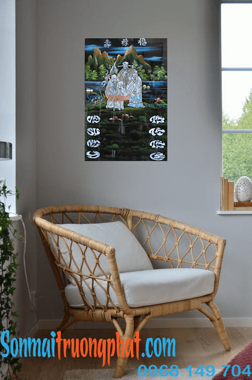 TP7PL1Đ46--03.jpg Tranh Lịch Sơn Mài Phước Lộc Thọ Cỡ Nhỏ 40x60