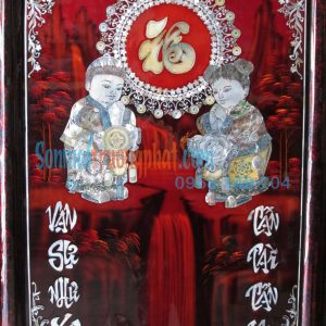 Tranh Lịch Sơn Mài Song Hỷ Khảm Cao Cấp Cực Đẹp 70x100