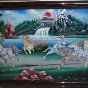 Tranh Mã Đáo Thành Công Khảm Trai 70x130