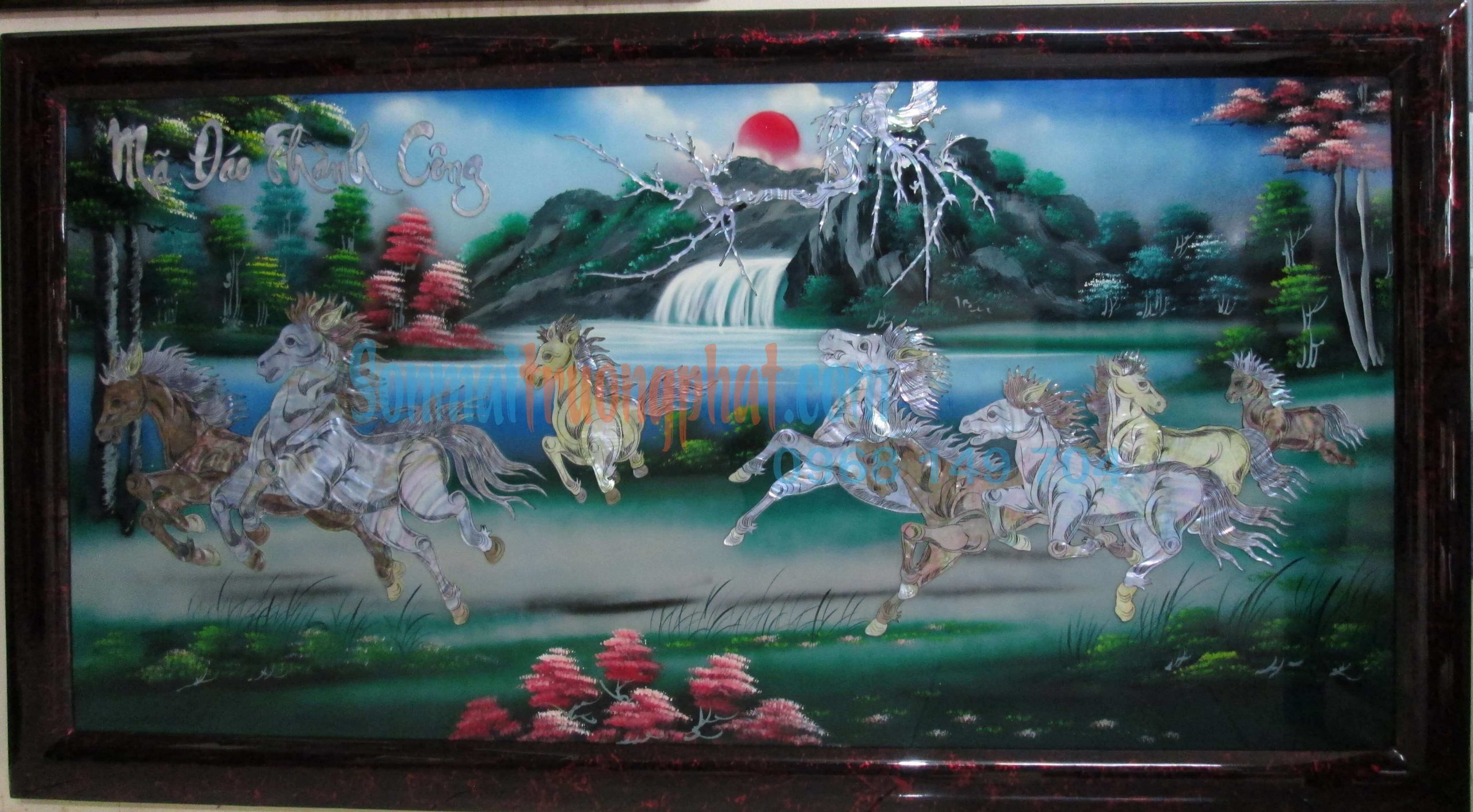 TP1MĐ2X73--01 (1) Tranh Mã Đáo Thành Công Khảm Trai 70x130