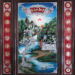 Bộ Liễn Cửu Huyền Thất Tổ Cây Đa Khảm Khai Xà Cừ Cao Cấp 146x154 (3 Tấm)