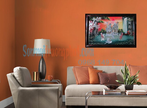 TP4MT1Đ69--3 Tranh Sơn Mài Mừng Thọ Cẩn Ốc Đẹp Nền Đỏ 60x90