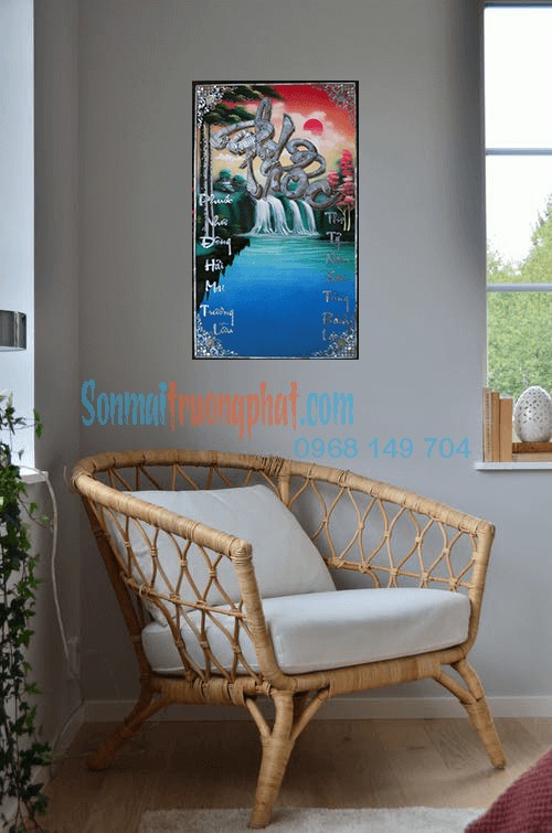 Tranh Sơn Mài Chữ Phước Cẩn Ốc Đẹp Nền Đỏ 50x80 Tranh Sơn Mài Chữ Phước Cẩn Ốc Đẹp Nền Đỏ 50x80