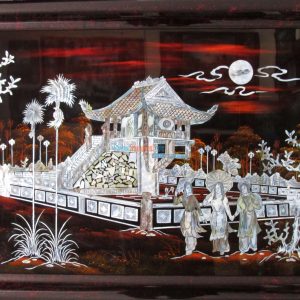 Tranh Sơn Mài Chùa Một Cột Ốc Chìm Cực Đẹp 60x90