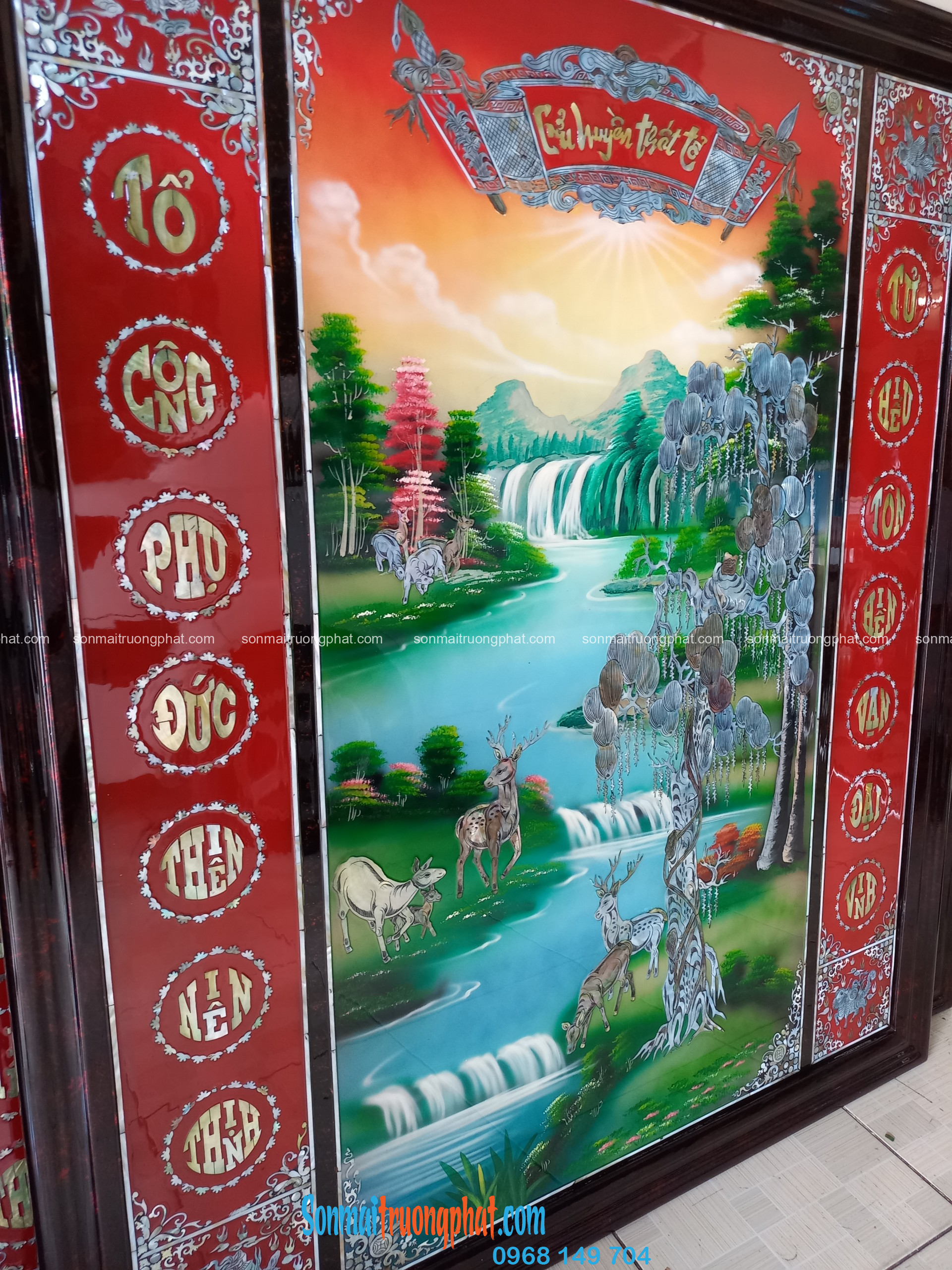 Liễn Thờ Gia Tiên Cửu Huyền Thất Tổ 117x137 - Tài Lộc Phú Quý, Tùng Nai Trường Tồn Liễn Thờ Gia Tiên Cửu Huyền Thất Tổ 117x137 - Tài Lộc Phú Quý, Tùng Nai Trường Tồn