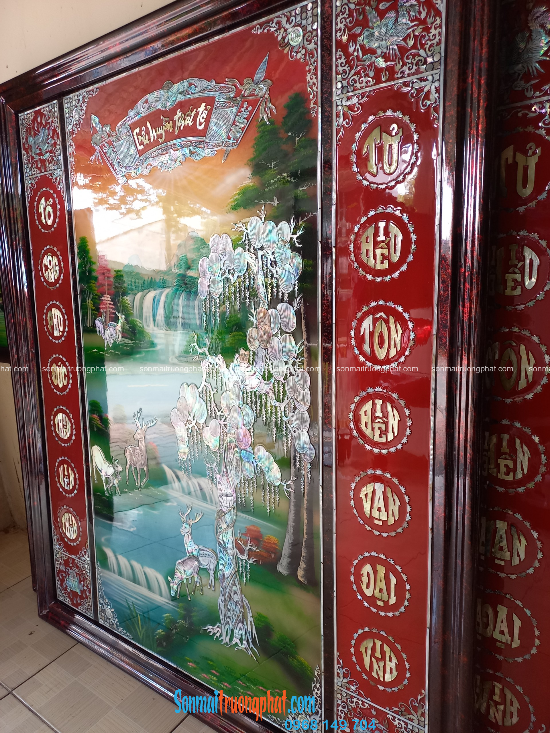 Liễn Thờ Gia Tiên Cửu Huyền Thất Tổ 117x137 - Tài Lộc Phú Quý, Tùng Nai Trường Tồn Liễn Thờ Gia Tiên Cửu Huyền Thất Tổ 117x137 - Tài Lộc Phú Quý, Tùng Nai Trường Tồn