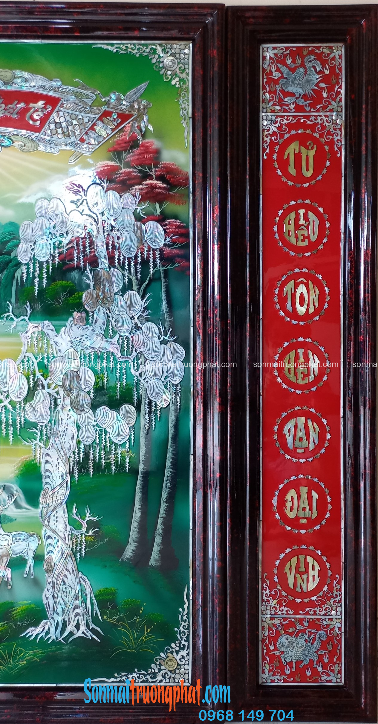 Tranh Liễn Thờ Cửu Huyền Thất Tổ 130x146 - Sơn Mài Tinh Hoa, Tâm Linh Quy Tụ (4) Tranh Liễn Thờ Cửu Huyền Thất Tổ 130x146 - Sơn Mài Tinh Hoa, Tâm Linh Quy Tụ