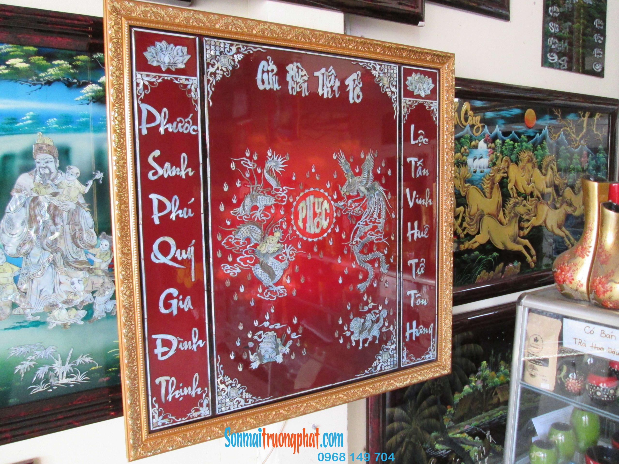 Tranh Liễn Thờ Cửu Huyền Thất Tổ Long Phụng Kích Thước 81x81cm - Tinh Hoa Sơn Mài, Đẳng Cấp Tâm Linh (2) Tranh Liễn Thờ Cửu Huyền Thất Tổ Long Phụng Kích Thước 81x81cm - Tinh Hoa Sơn Mài, Đẳng Cấp Tâm Linh