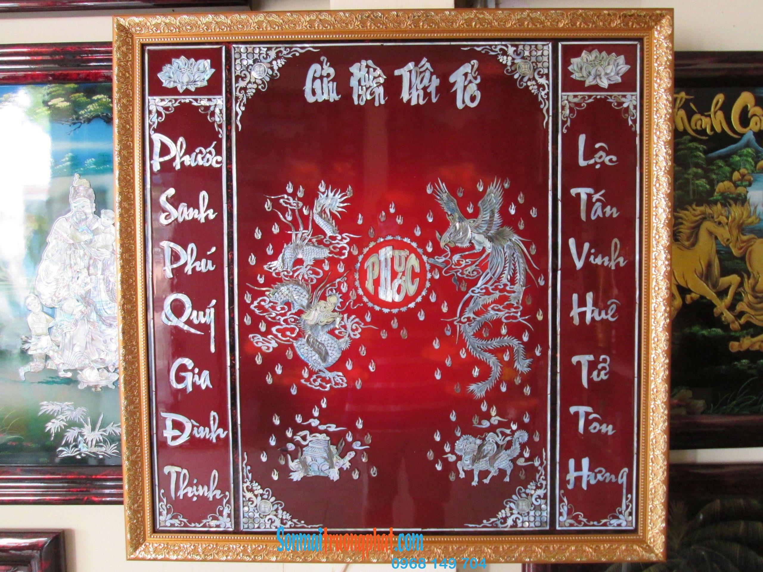 Tranh Liễn Thờ Cửu Huyền Thất Tổ Long Phụng Kích Thước 81x81cm - Tinh Hoa Sơn Mài, Đẳng Cấp Tâm Linh Tranh Liễn Thờ Cửu Huyền Thất Tổ Long Phụng Kích Thước 81x81cm - Tinh Hoa Sơn Mài, Đẳng Cấp Tâm Linh