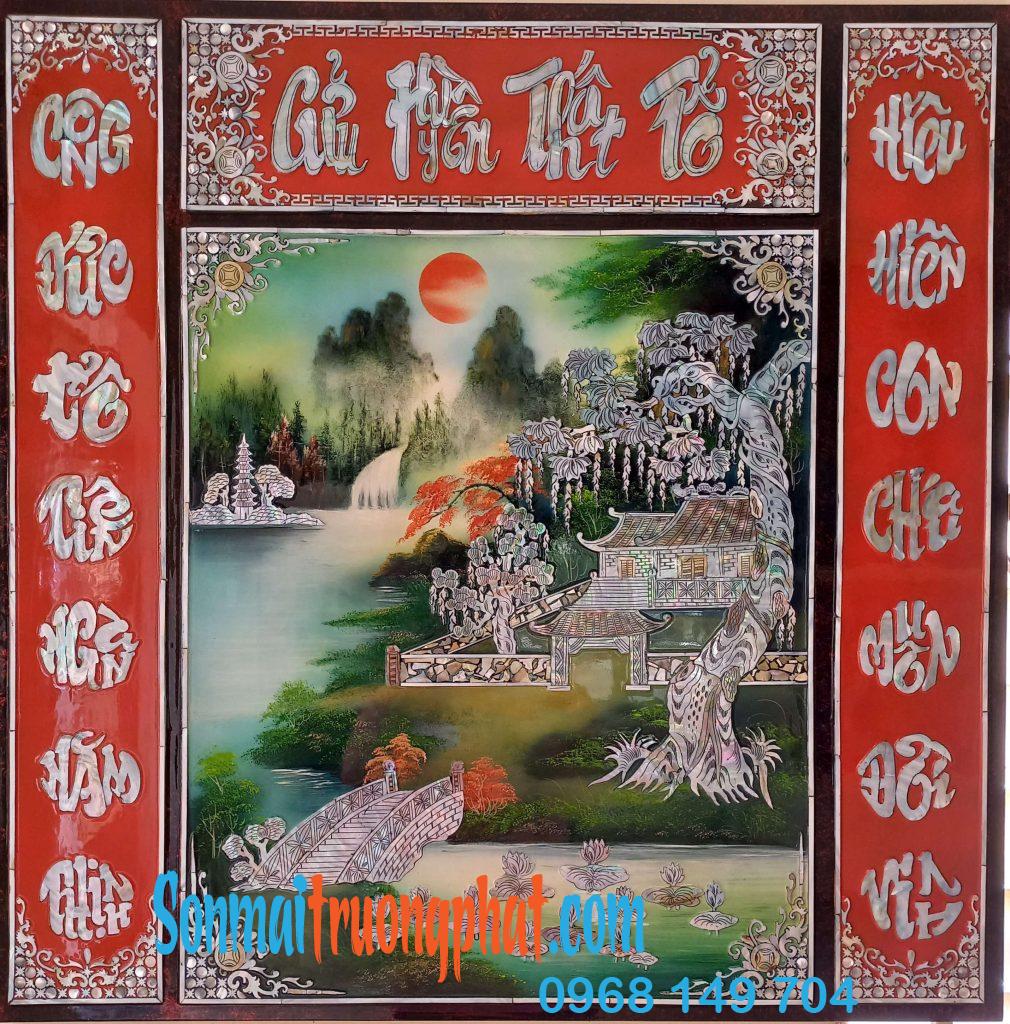 Liễn Thờ Cửu Huyền 81x81cm - Tinh Hoa Tranh Thờ Việt Liễn Thờ Cửu Huyền 81x81cm - Tinh Hoa Tranh Thờ Việt