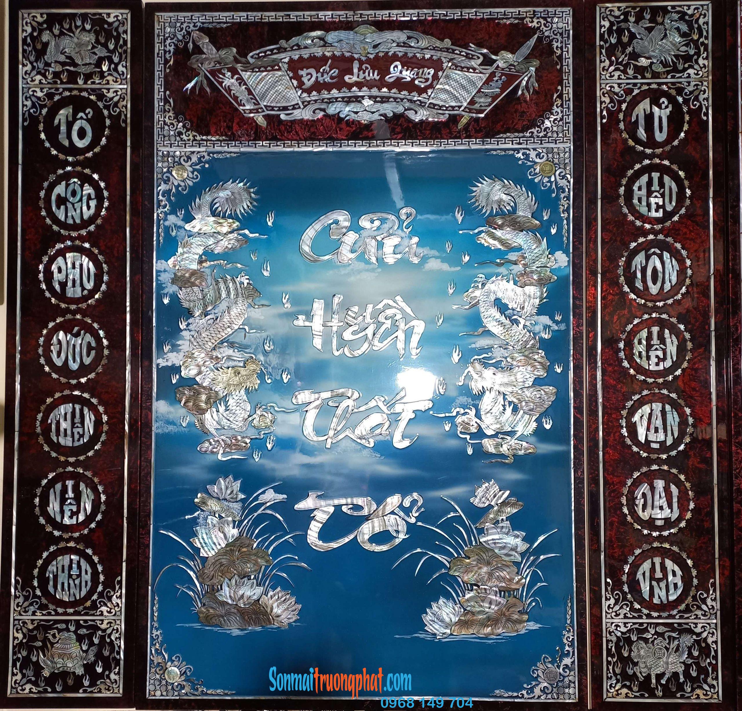 Tranh Sơn Mài Cửu Huyền Thất Tổ Song Long 106x106cm – Tinh Tế Phù Hợp Với Mọi Không Gian Thờ Tranh Sơn Mài Cửu Huyền Thất Tổ Song Long 106x106cm – Tinh Tế Phù Hợp Với Mọi Không Gian Thờ