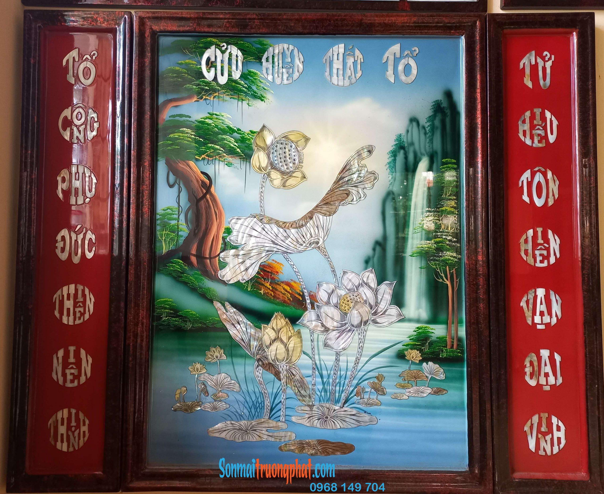 Tranh Liễn Thờ Cửu Huyền Thất Tổ Sen 80x97cm – Ý Nghĩa Tâm Linh Tranh Liễn Thờ Cửu Huyền Thất Tổ Sen 80x97cm – Ý Nghĩa Tâm Linh