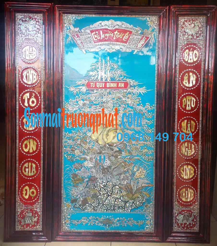 Liễn Thờ Cửu Huyền Thất Tổ Cao Cấp Kích Thước 128x146cm - Tứ Quý Bình An Chất Lượng Cao Mới 2025 Liễn Thờ Cửu Huyền Thất Tổ Cao Cấp Kích Thước 128x146cm - Tứ Quý Bình An Chất Lượng Cao Mới 2025